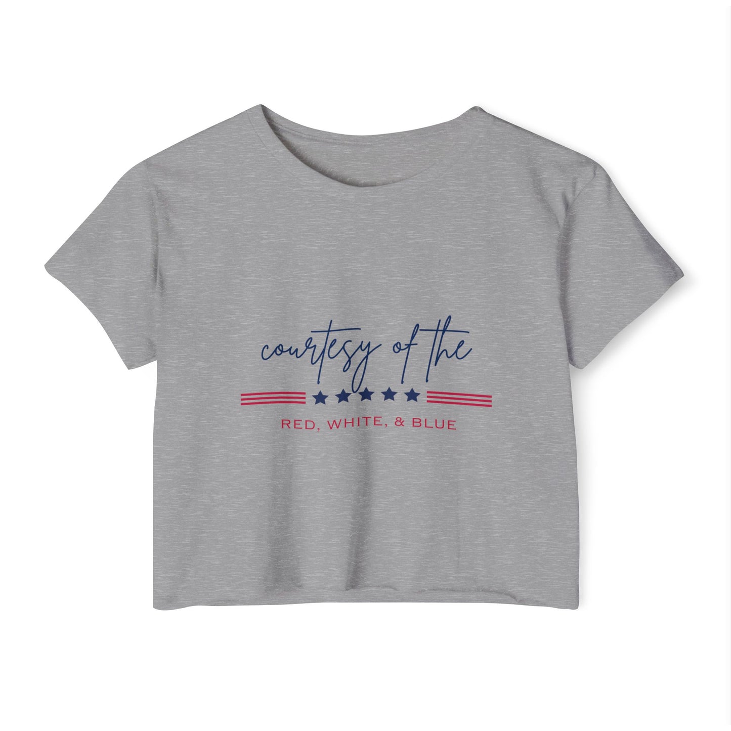 "Courtesy of the Red, White, & Blue" Crop Tee