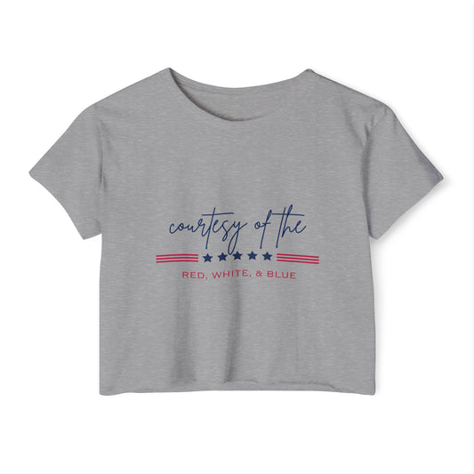 "Courtesy of the Red, White, & Blue" Crop Tee