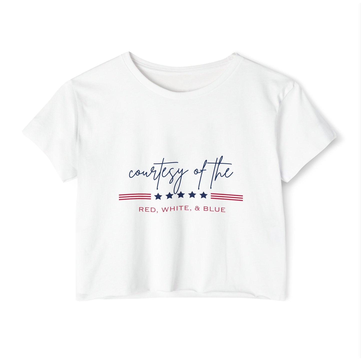 "Courtesy of the Red, White, & Blue" Crop Tee