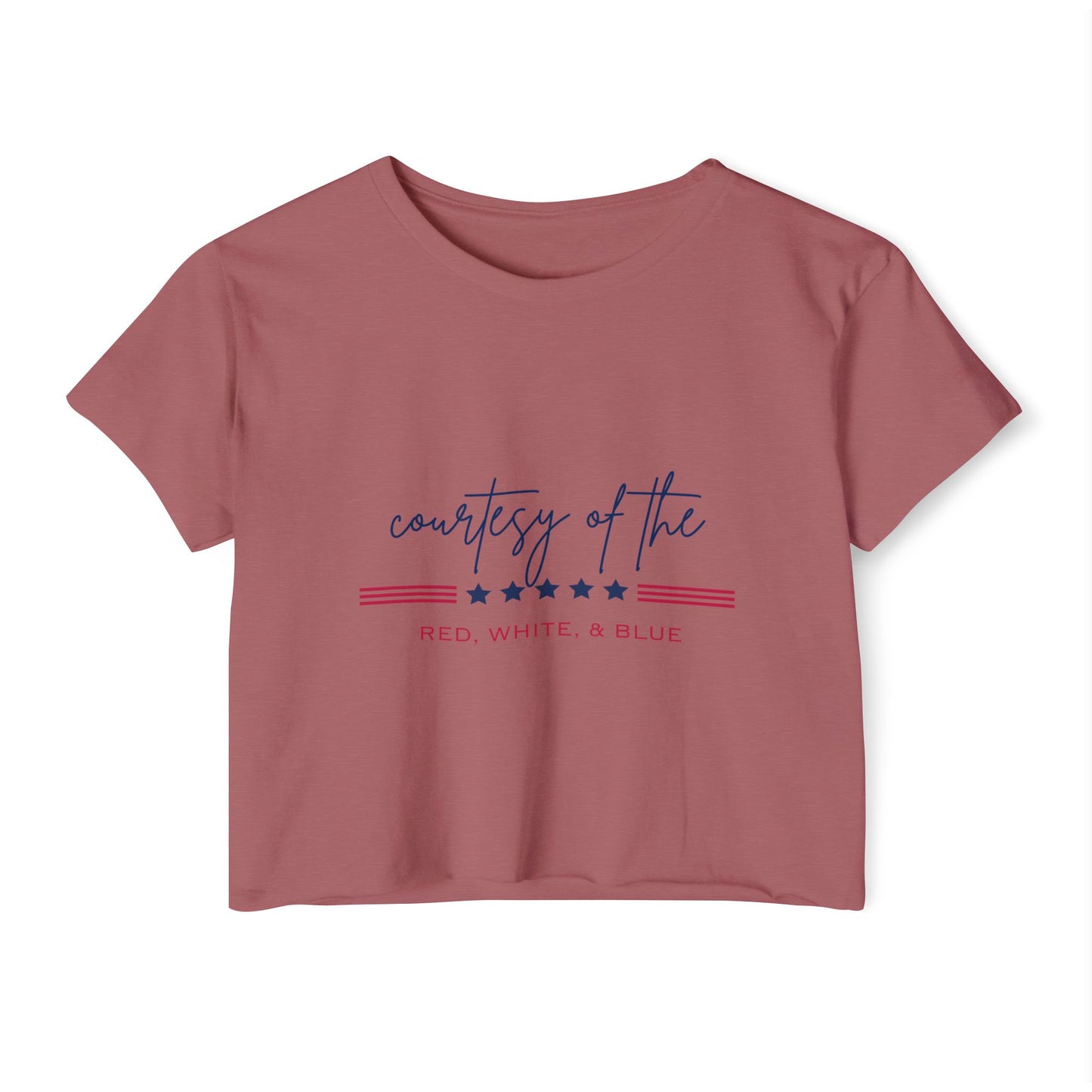 "Courtesy of the Red, White, & Blue" Crop Tee